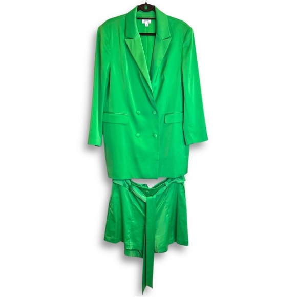Kerrently The Drop Bright Green Oversized Blazer & Shorts Matching Set size XL - Picture 1 of 17